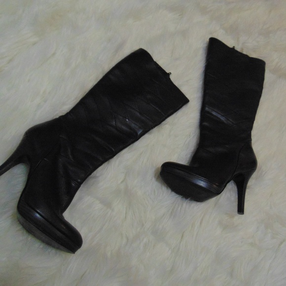 Andrea black leather calf boots - Picture 6 of 8
